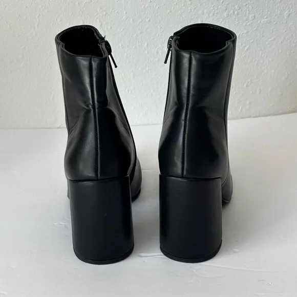 Madden Girl Black Black Square Toe Block Heel Ankle Boots Size 7M - Picture 4 of 12